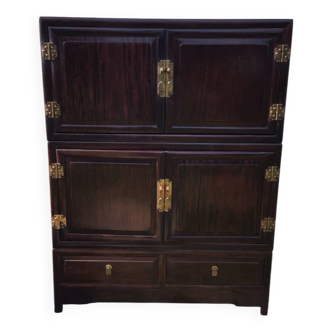 Korean elm and brass cabinet, late 19th century