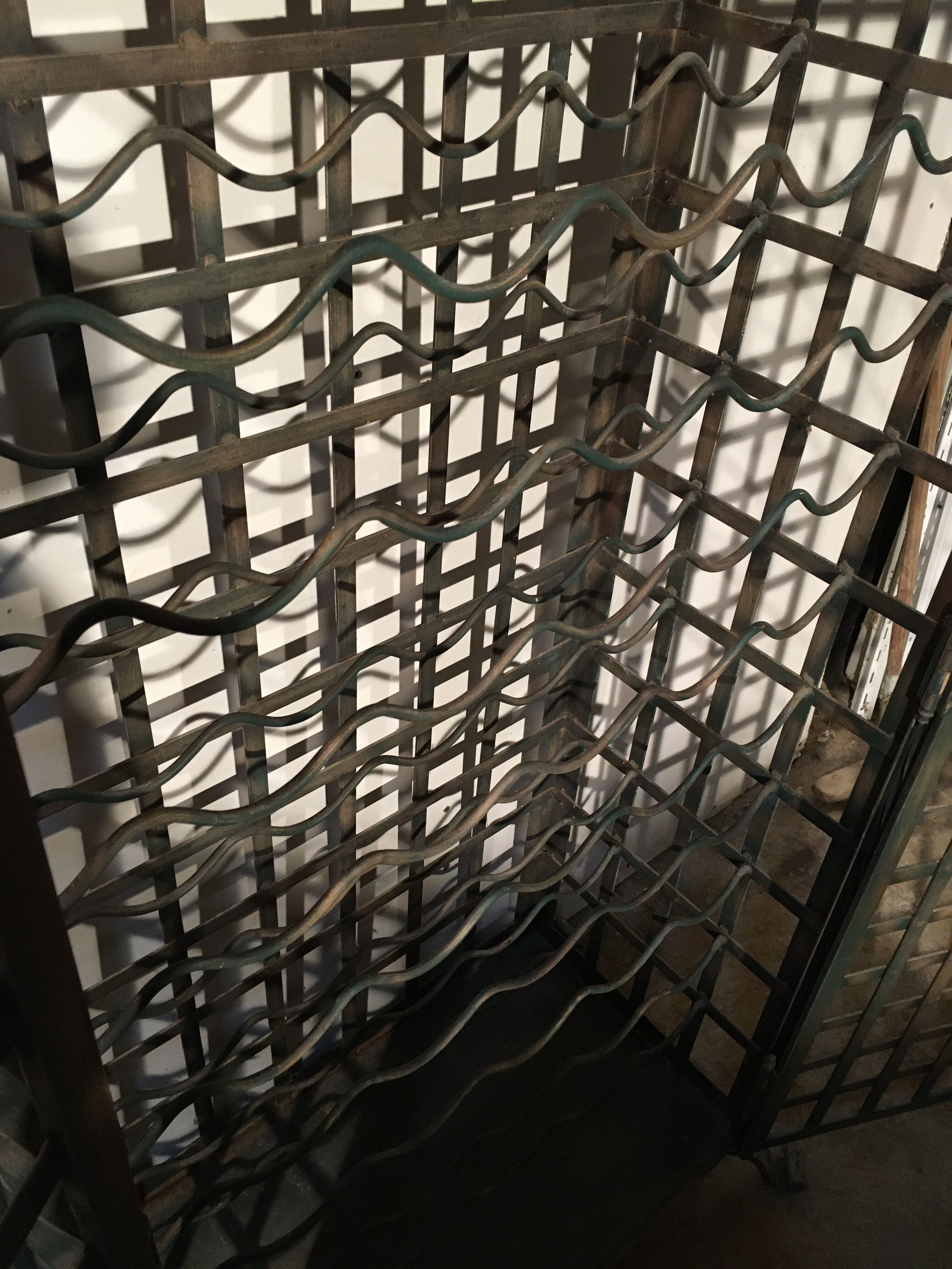 Wrought iron wine cabinet