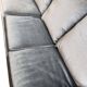 Vintage blue-grey velvet fringed seat / armchair