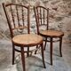 2 chaises bistrot viennoises Kohn antiques en bois courbé et cannage, Autriche vers 1900–1930
