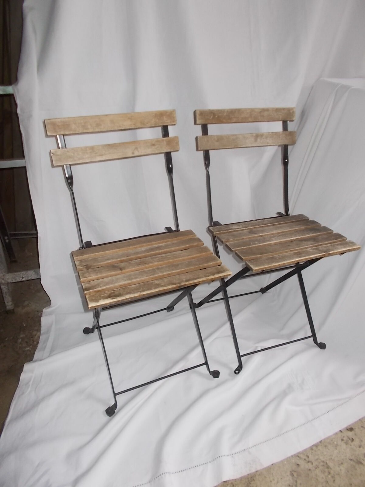 Old pair of folding garden chairs