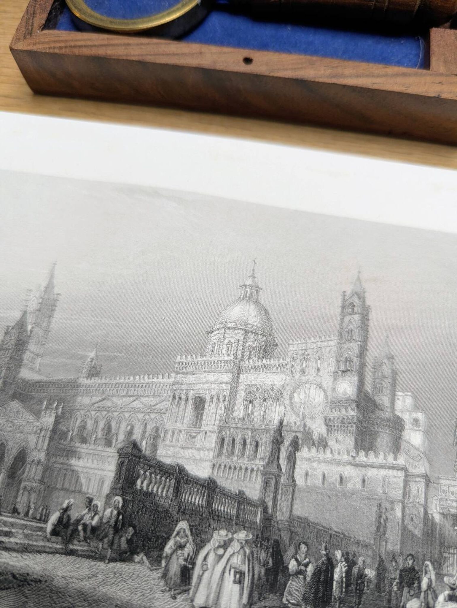 La cathédrale de Palerme, Sicile, gravure ancienne, imprimée en 1841.