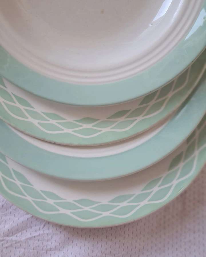 6 old plates Faience and semi-porcelain
