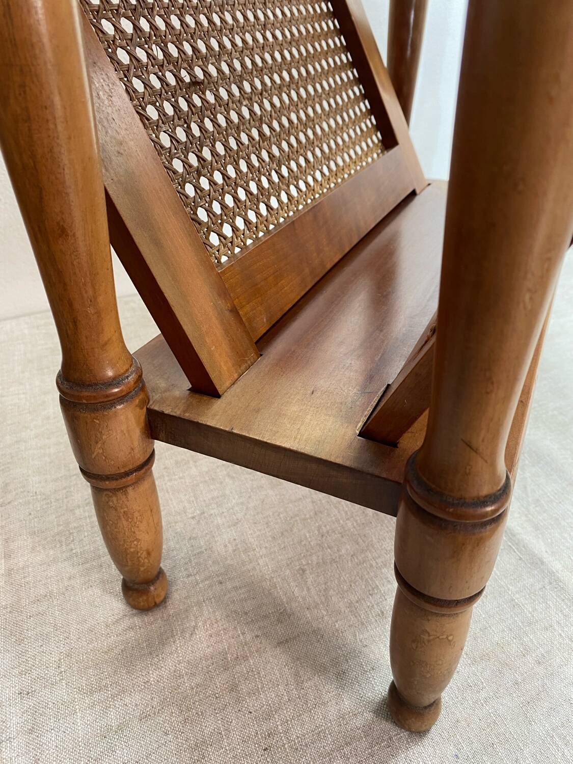 Magazine rack, wood and cane