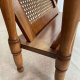 Magazine rack, wood and cane