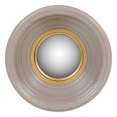 Round mirror with two-tone grey and gold pattern, FRETTE at Home