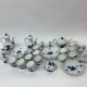 Set of Royal Copenhagen blue flower braided crockery