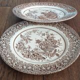 2 plates brown English Ironstone