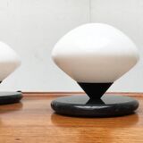 Vintage Swiss marble and glass table lamps by Optelma, set of 2.