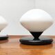 Vintage Swiss marble and glass table lamps by Optelma, set of 2.