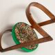 Chaise et tabouret Halfa en velours vert milieu du siècle, Baumann, France, années 1970