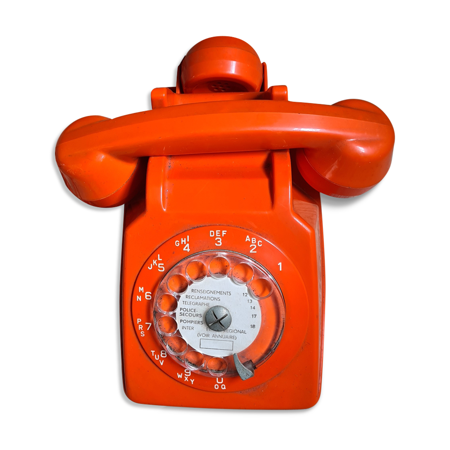 Ancien téléphone fixe France orange Socotel S63 / Vintage Selency