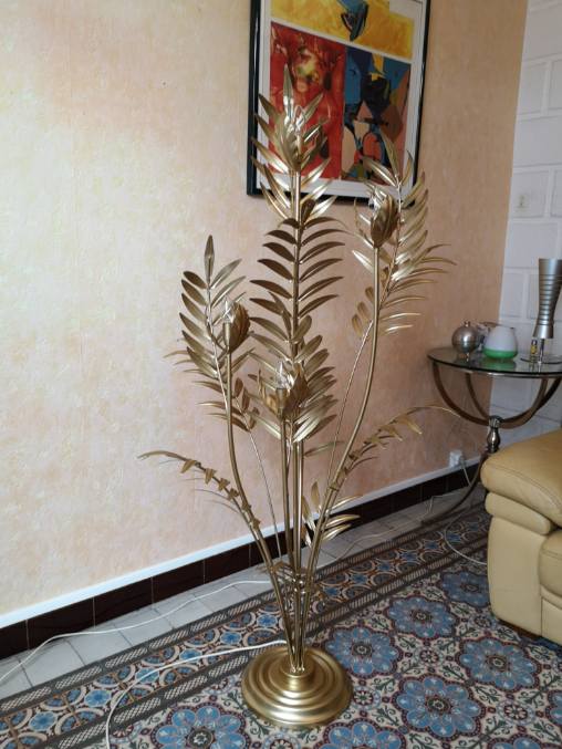 Hans Kogl gold metal lamppost 1960 1970 vintage