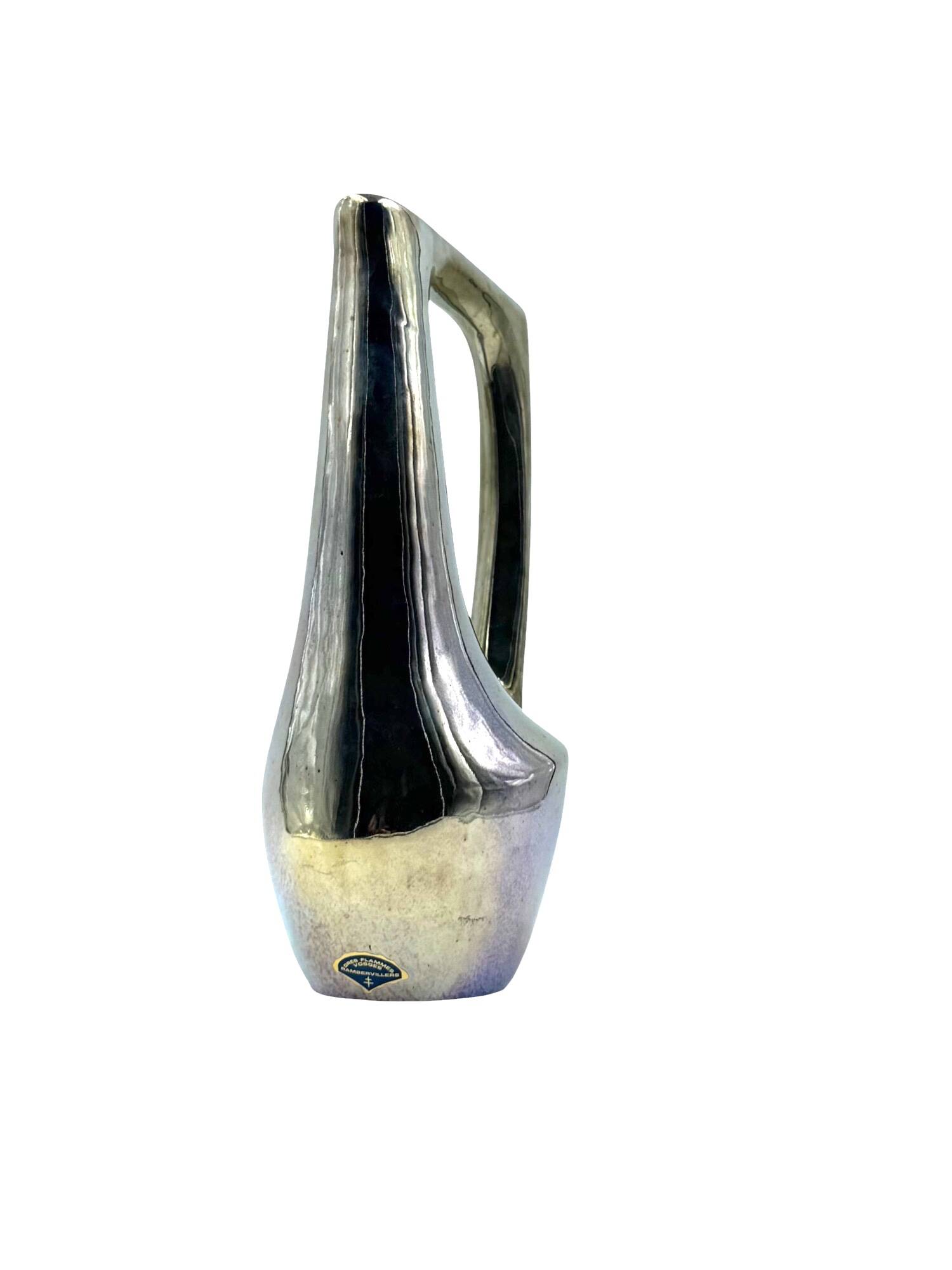 A. Cytère, modern iridescent gres vase, Rambervillers France 1950s