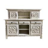 Vintage solid oak bottom sideboard/ Vintage French/ Aged style furniture