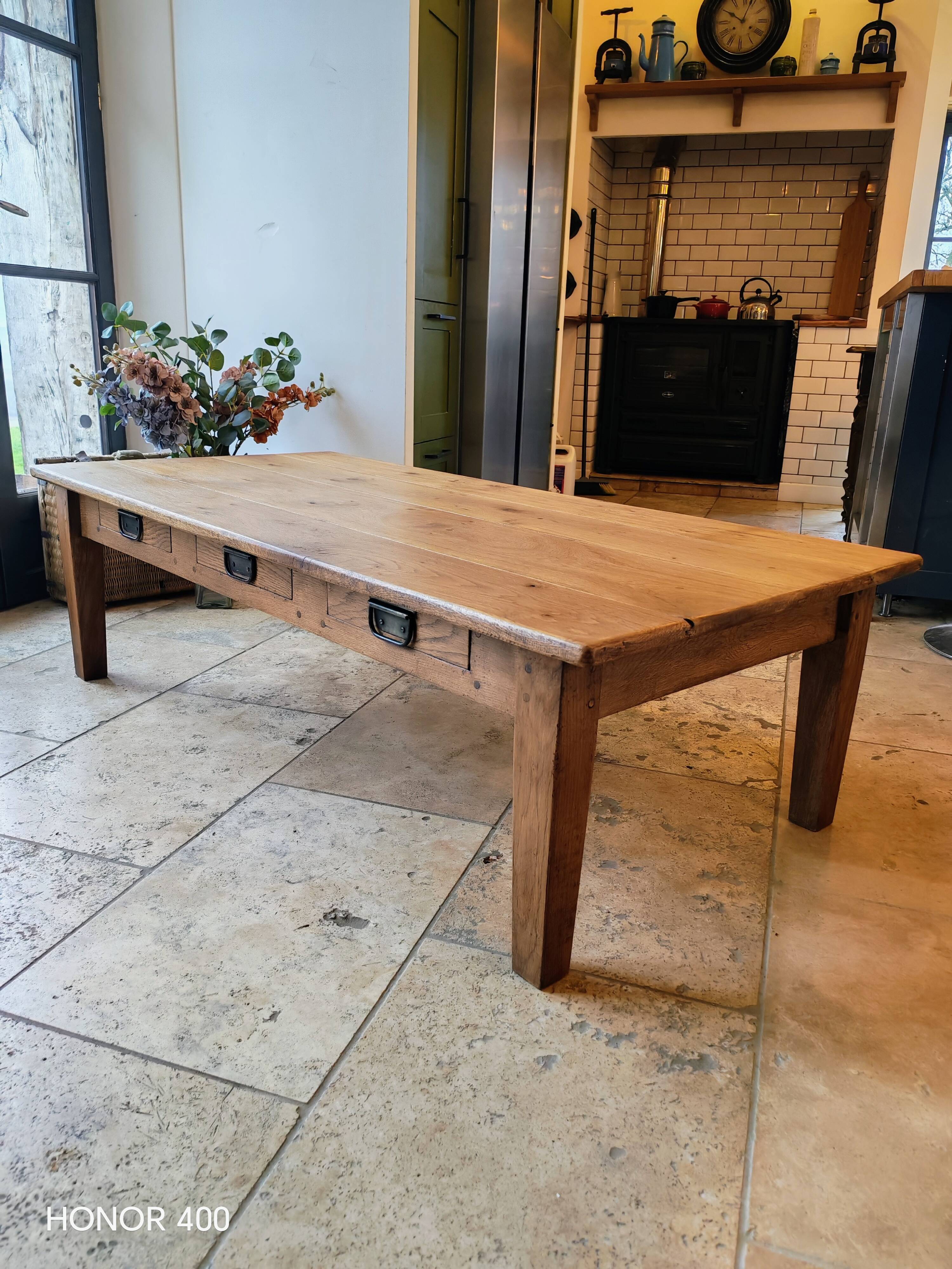 Solid oak coffee table