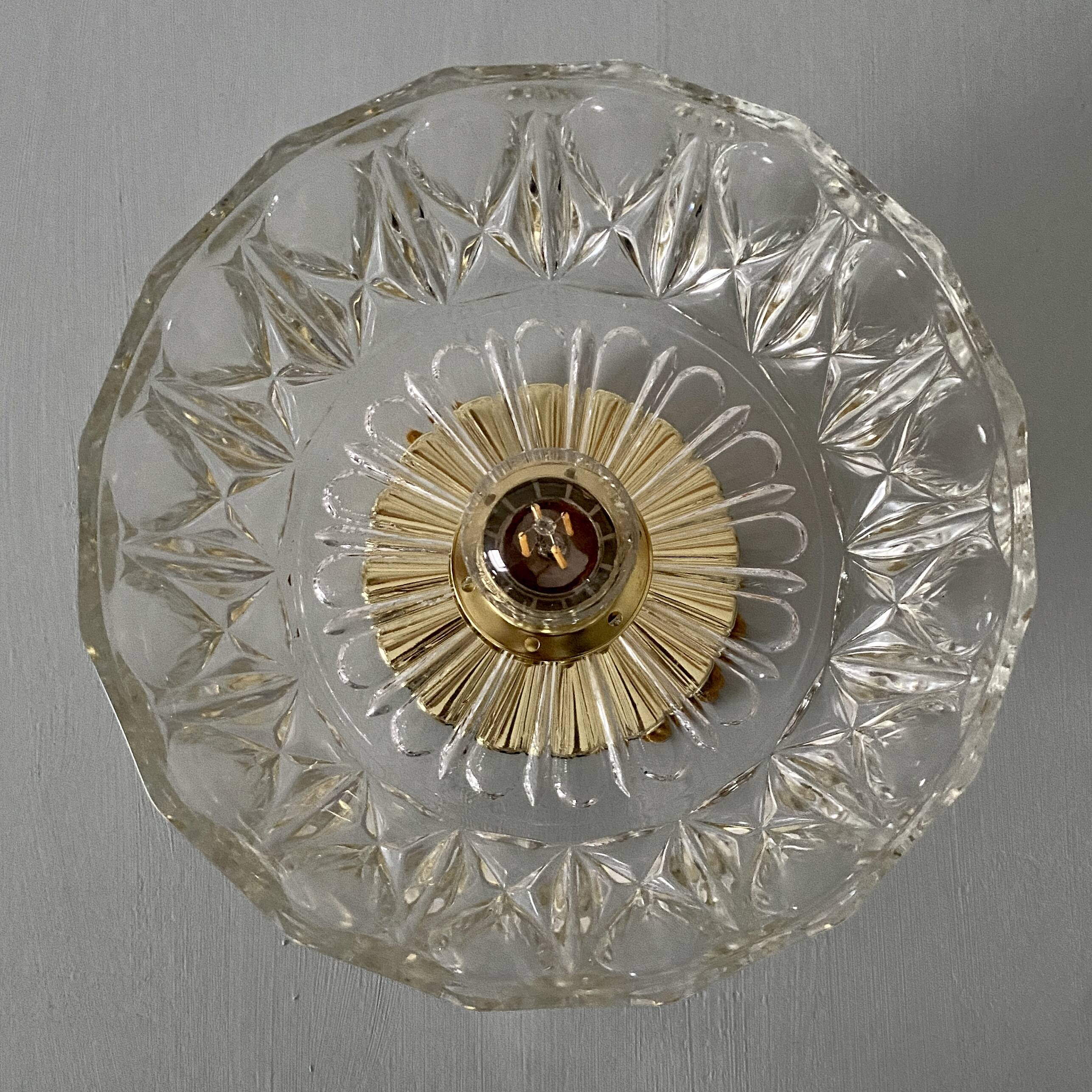 Vintage molded glass lampshade - tableware collection -