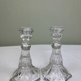 Pair of glass candlesticks