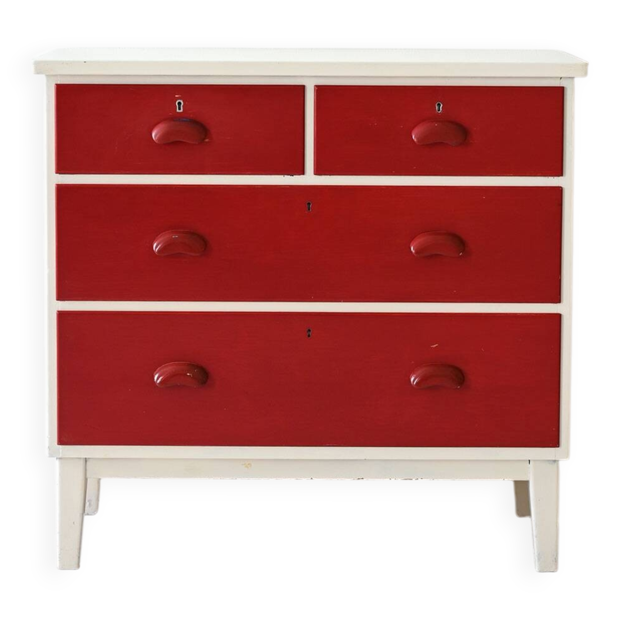 Vintage lacquered wood chest of drawers