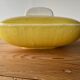 Flat and lid in yellow earthenware from Salins