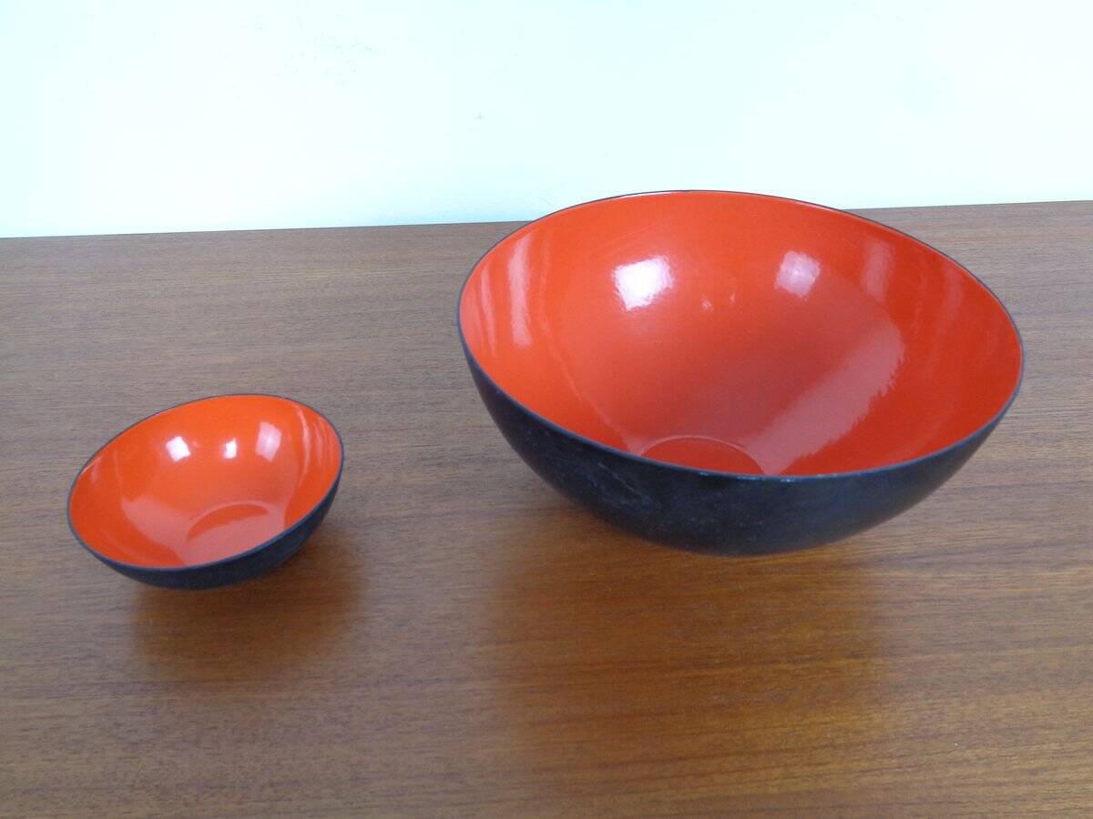 Red Krenit Bowls by Herbert Krenchel Torben Ørskov, Set of 2, 1960s
