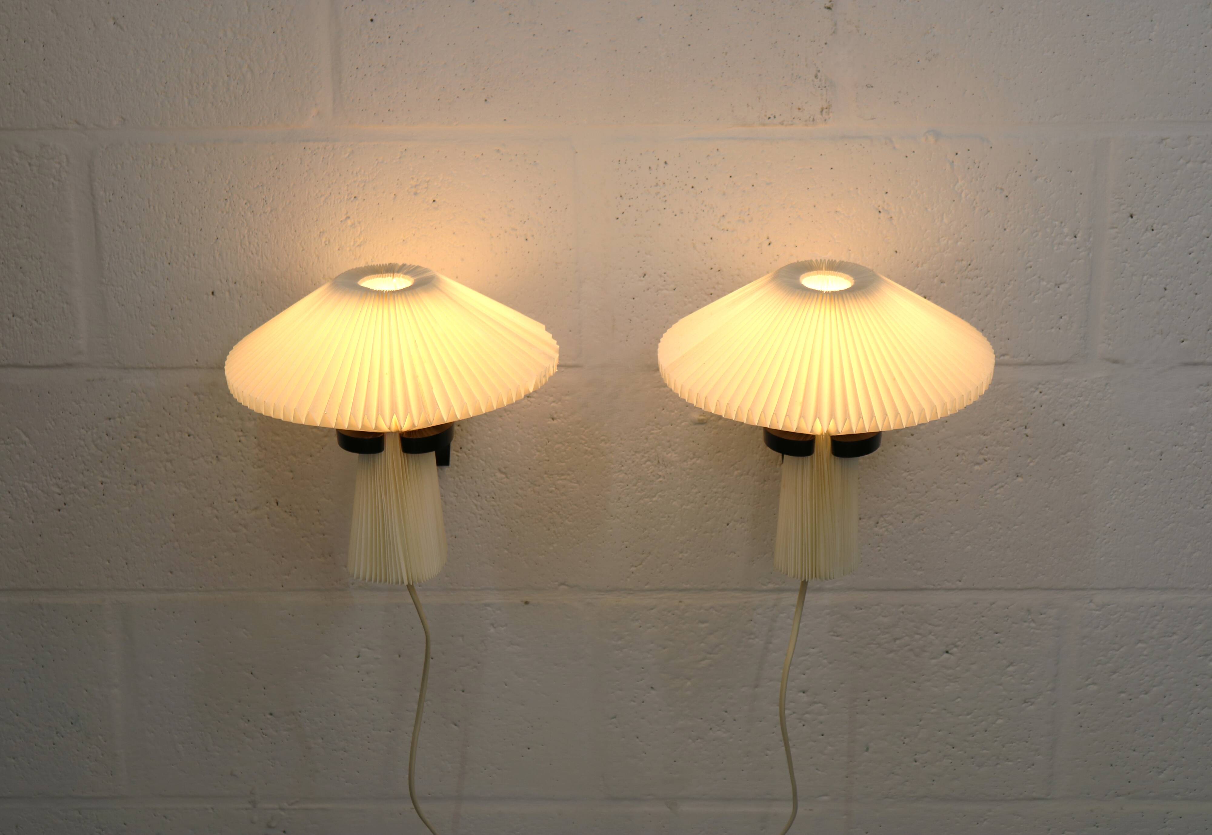 Pair original Le Klint 204 “Mushroom” lamps, designed by Vilhelm Wohlert