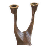 Brass brutalist candlestick from Horst Dalbeck