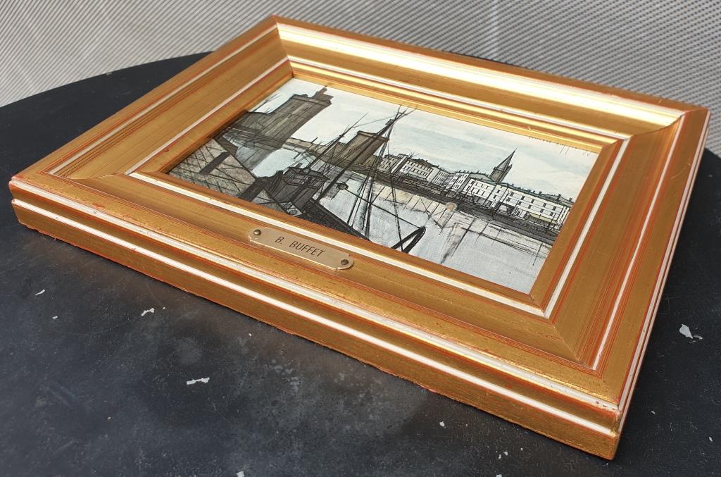 Vintage reproduction Bernard Buffet La Rochelle, the 3 towers