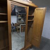 Art Deco carved oak wardrobe - Flemish workshop circa 1930
