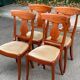 4 Landes chairs with solid wood crossbars and beige velvet fabric