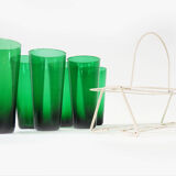 Glasses with metal basket