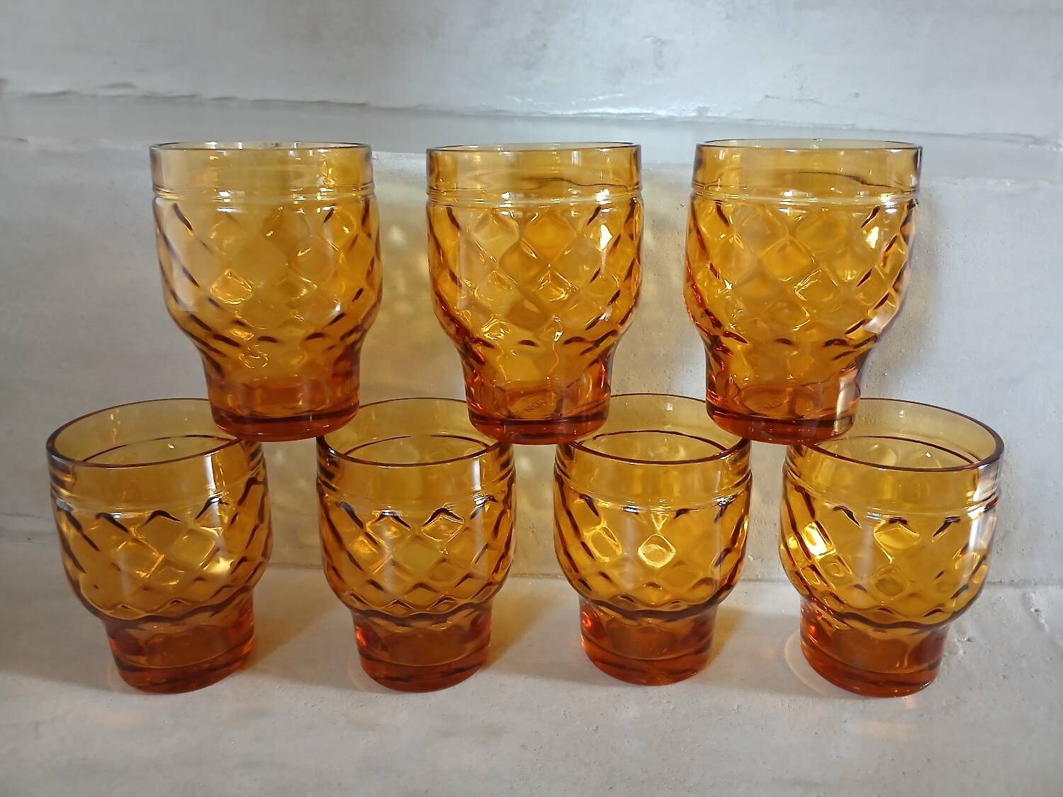7 vintage water glasses "Pernod S.A."