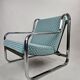 Set of 2 Italian chairs in chrome frame and completely reupholstered