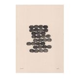 Collection of 6 paintings on paper - Black abstract painting signed Eawy