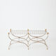 Brass jacquard steel curule bench from Maison Jansen circa 1960