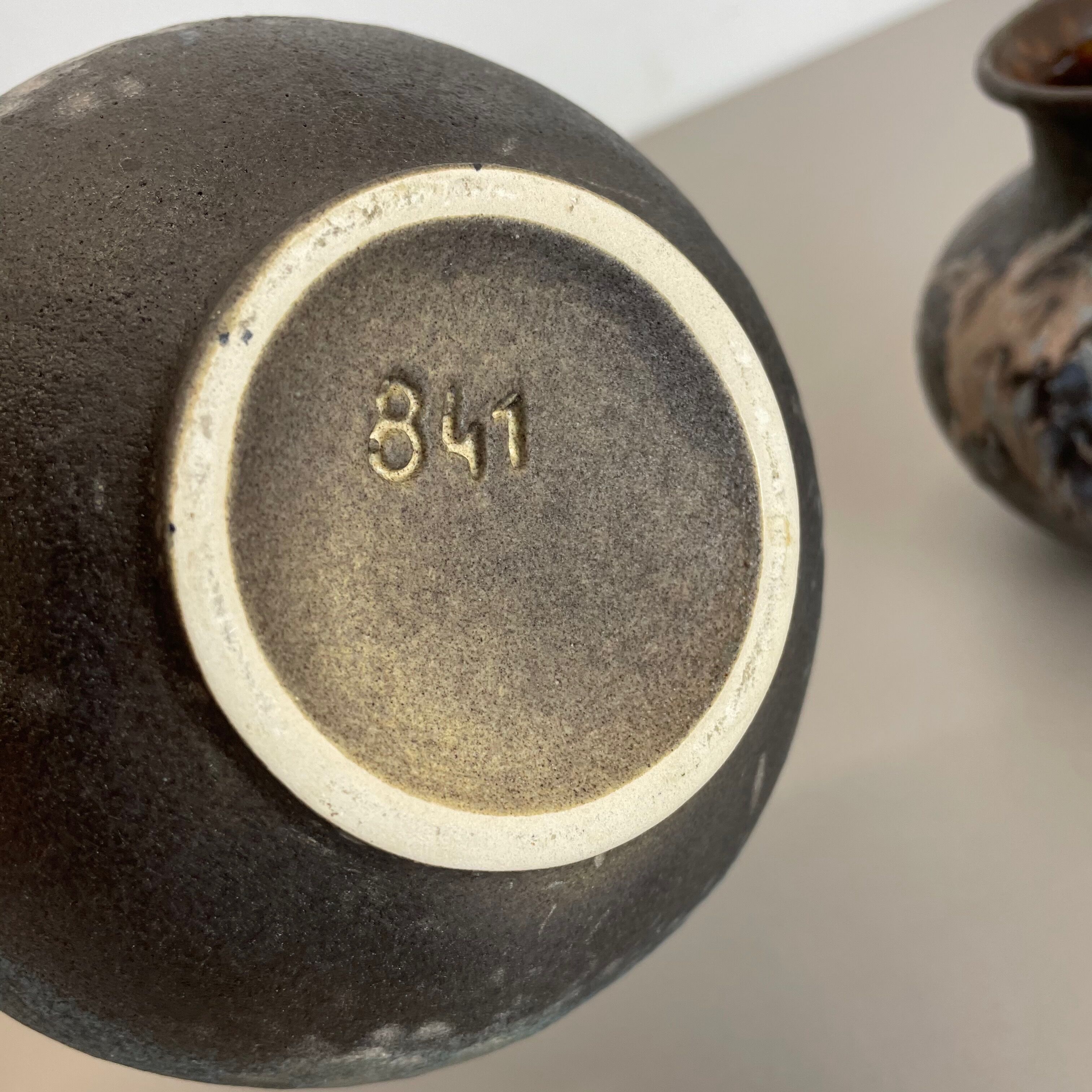 Set of 2 Pottery Vases Fat Lava Abstract Designed by Ruscha, Germany, 1960s