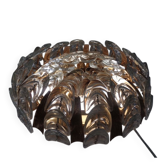 Large Gilded Brass and Crystal Glass Ceiling Lamp by Ernst Palme for Palwa, 1960s
