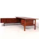 Vintage executive desk with sideboard, Arne Vodder for Sibast, 1960s