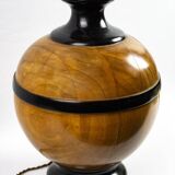 Turned wooden ball lamp base