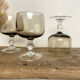 6 vintage smoked stemmed glasses