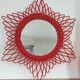 Miroir soleil rotin 1960 23x23cm