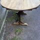table de vendange , plateau décapé et bois naturel