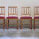 Vintage 1940s/50s Solid Oak Danish Farmhouse Chairs, Baroque style set of 4