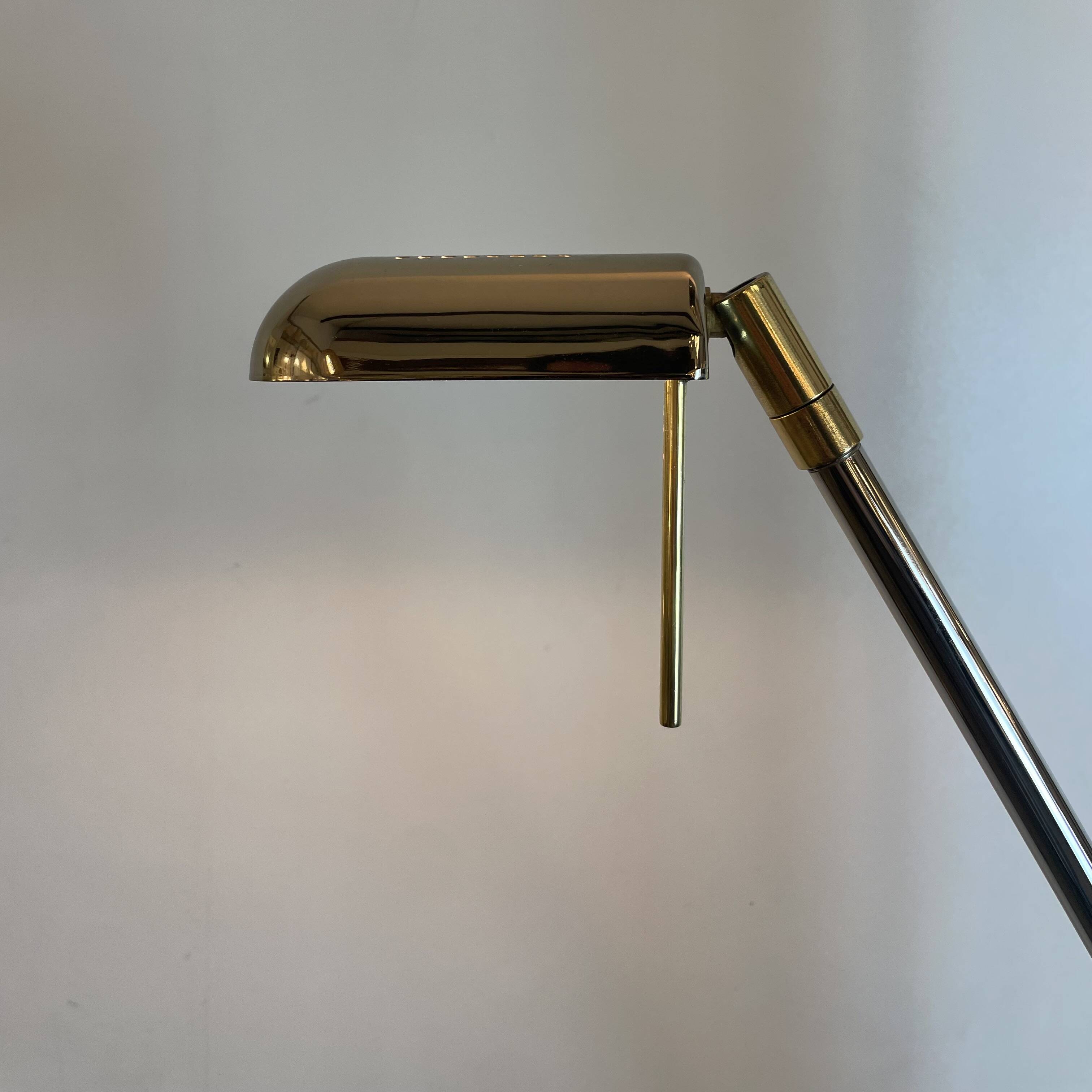 Chrome and brass floor lamp by Deknudt Belgium, 1980s