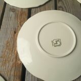 7 large saucers Sarreguemines in off-white faience