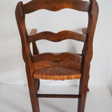 Children's armchair in solid wood with its mulched seat