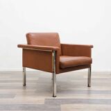 Leather armchair, 1970s, manufacturer Sitag, cognac brown leather.