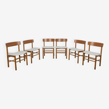 Chaises J39 Folkchairs par Børge Mogensen pour Farstrup, 1950s, Set de 6