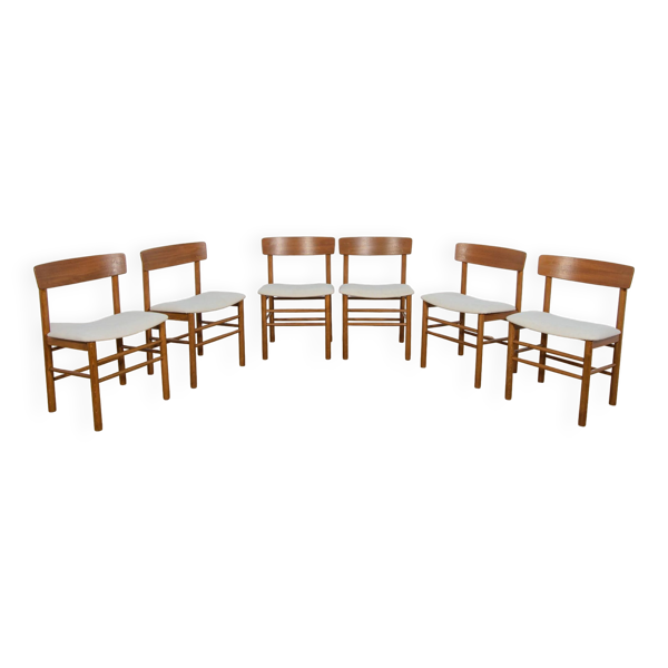 Chaises J39 Folkchairs par Børge Mogensen pour Farstrup, 1950s, Set de 6