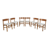 Chaises J39 Folkchairs par Børge Mogensen pour Farstrup, 1950s, Set de 6